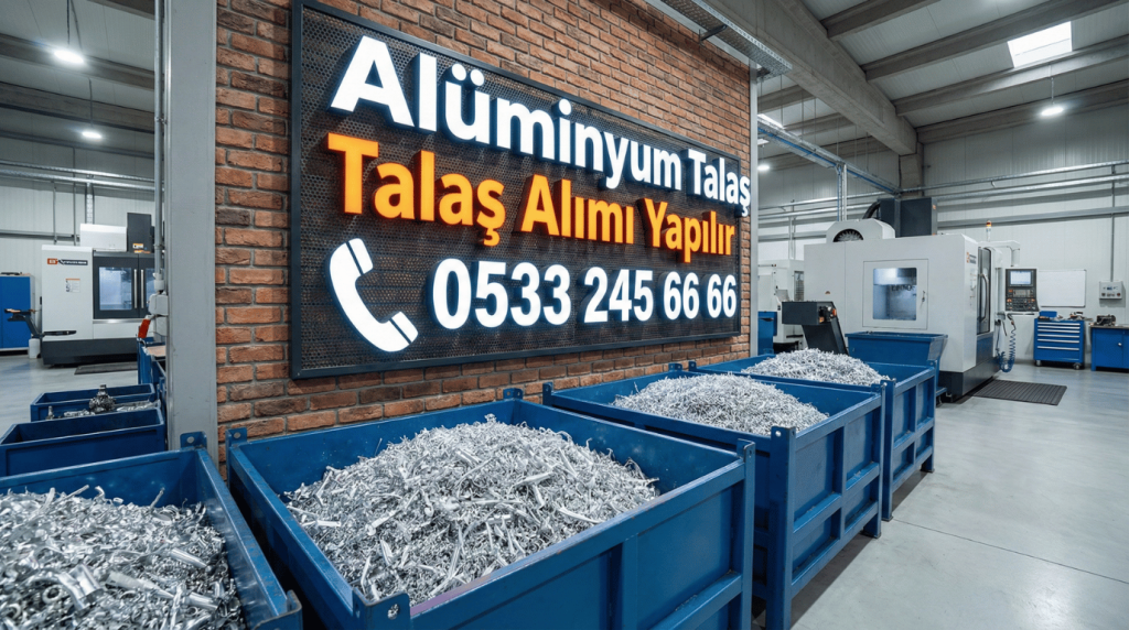 CNC dik işlem ve torna tezgahlarından çıkan yağlı ve kuru alüminyum talaş hurdası alımı yapan Hak Metal geri dönüşüm hizmeti.