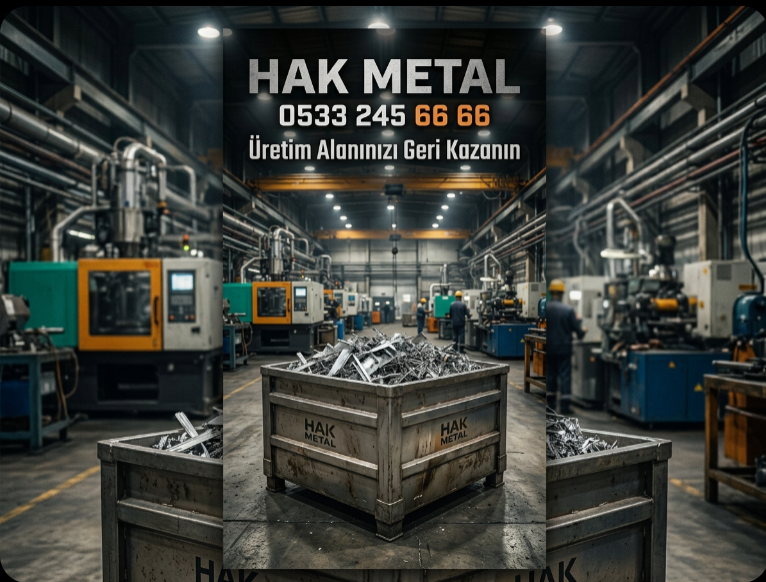 Veliköy OSB plastik ve kimya fabrikaları için Hak Metal tarafından sağlanan sızdırmaz hurda toplama konteyneri.